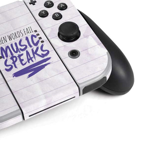When Words Fail Music Speaks Nintendo Switch OLED (2021) Skin